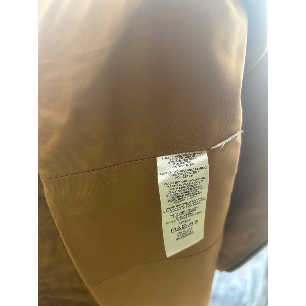 LOFT Moto Jacket Womens Medium Petite Tan‎ Camel Asym Zip Biker - Picture 10 of 10